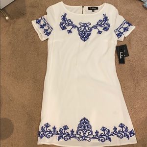 White and blue lulus dress